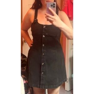 ASOS Black Washed Denim Pinny Dress